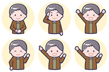 Bu, bir adam ve yaşlı bir adamın poz setinin çizimi..