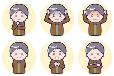 Bu, bir adam ve yaşlı bir adamın poz setinin çizimi..