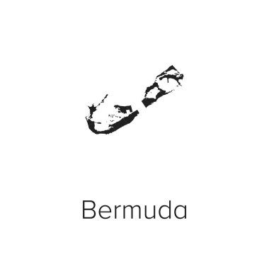 Bermuda Harita Vektör Resimleri - Siluet, Taslak, Bermuda Seyahat ve Turizm Haritası