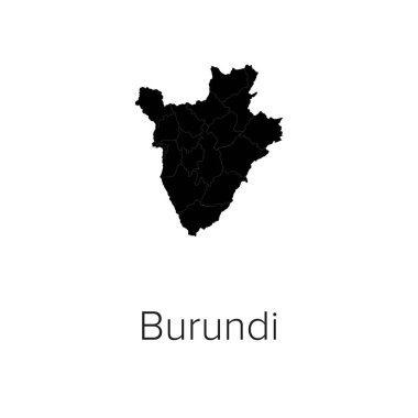 Burundi Harita Vektör Resimleri - Siluet, Taslak, Burundi Seyahat ve Turizm Haritası
