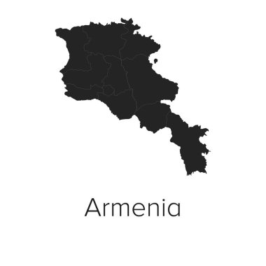 Ermenistan Harita Vektör Resimleri - Siluet, Taslak, Ermenistan Seyahat ve Turizm Haritası