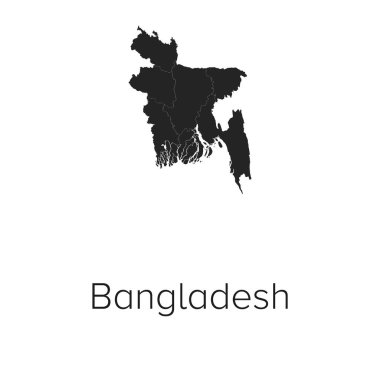 Bangladeş Harita Vektör Resimleri - Siluet, Taslak, Bangladeş Seyahat ve Turizm Haritası