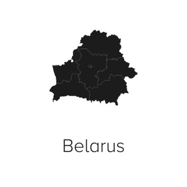 Belarus Harita Vektör Resimleri - Siluet, Taslak, Belarus Seyahat ve Turizm Haritası