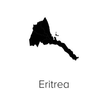 Eritre Harita Vektör Resimleri - Siluet, Taslak, Eritre Seyahat ve Turizm Haritası