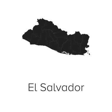 El Salvador Harita Vektör Resimleri - Siluet, Taslak, El Salvador Seyahat ve Turizm Haritası