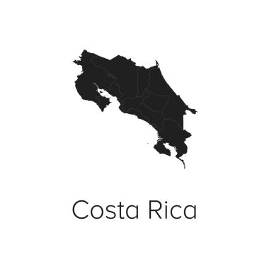 Kosta Rika Harita Vektör Resimleri - Siluet, Taslak, Kosta Rika Seyahat ve Turizm Haritası