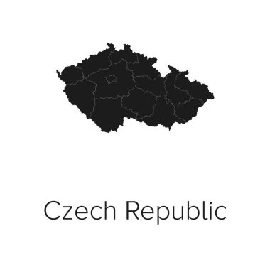 Çek Cumhuriyeti Harita Vektör İllüstrasyonu - Siluet, Taslak, Çek Cumhuriyeti Seyahat ve Turizm Haritası