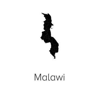 Malawi Harita Vektör Resimleri - Siluet, Taslak, Malavi Seyahat ve Turizm Haritası