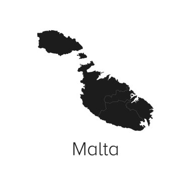 Malta Harita Vektör Resimleri - Siluet, Taslak, Malta Seyahat ve Turizm Haritası