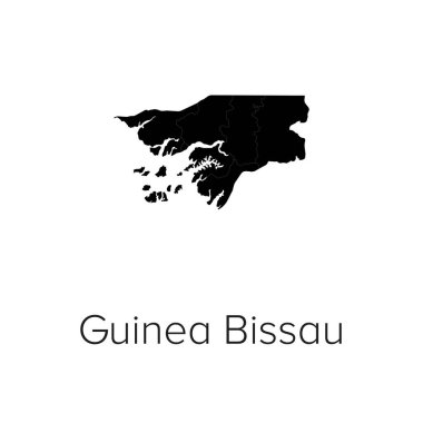 Gine Bissau Harita Vektör İlülasyonu - Siluet, Taslak, Gine Bissau Seyahat ve Turizm Haritası