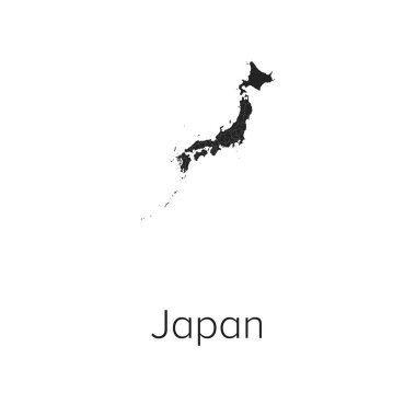 Japonya Harita Vektör Resimleri - Siluet, Taslak, Japonya Seyahat ve Turizm Haritası