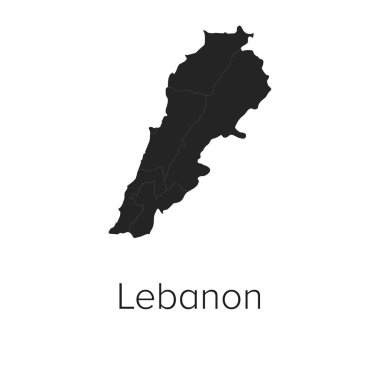 Lübnan Harita Vektör Resimleri - Siluet, Taslak, Lübnan Seyahat ve Turizm Haritası