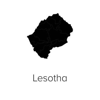 Lesotho Harita Vektör Resimleri - Siluet, Taslak, Lesotho Seyahat ve Turizm Haritası