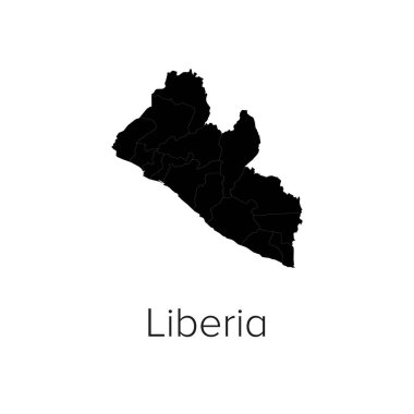 Liberya Harita Vektör Resimleri - Siluet, Taslak, Liberya Seyahat ve Turizm Haritası