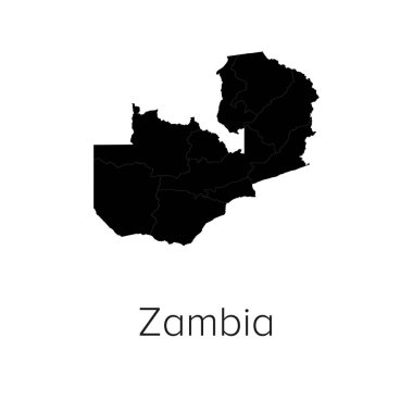 Zambiya Harita Vektör Resimleri - Siluet, Taslak, Zambiya Seyahat ve Turizm Haritası