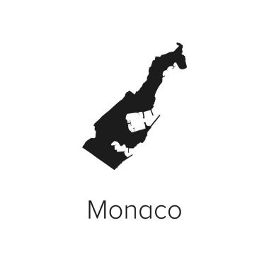Monako Harita Vektör Resimleri - Siluet, Taslak, Monako Seyahat ve Turizm Haritası