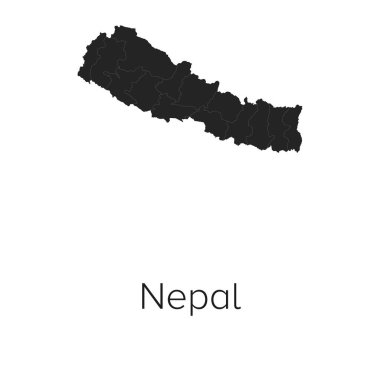 Nepal Harita Vektör Resimleri - Siluet, Taslak, Nepal Seyahat ve Turizm Haritası