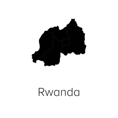 Ruanda Harita Vektör Resimleri - Siluet, Taslak, Ruanda Seyahat ve Turizm Haritası