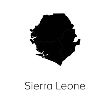 Sierra Leone Harita Vektör Resimleri - Siluet, Taslak, Sierra Leone Seyahat ve Turizm Haritası