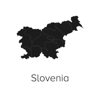 Slovenya Harita Vektör Resimleri - Siluet, Taslak, Slovenya Seyahat ve Turizm Haritası