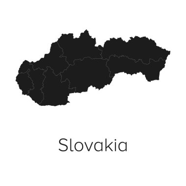 Slovakya Harita Vektör Resimleri - Siluet, Taslak, Slovakya Seyahat ve Turizm Haritası