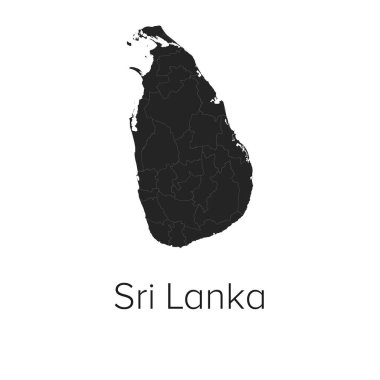 Sri Lanka Harita Vektör Resimleri - Siluet, Taslak, Sri Lanka Seyahat ve Turizm Haritası