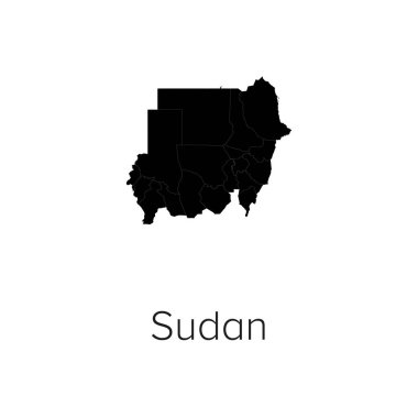 Sudan Harita Vektör Resimleri - Siluet, Taslak, Sudan Seyahat ve Turizm Haritası