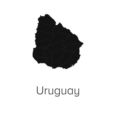 Uruguay Harita Vektör Resimleri - Siluet, Taslak, Uruguay Seyahat ve Turizm Haritası