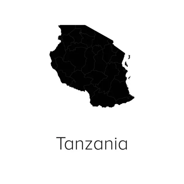 Tanzanya Harita Vektör Resimleri - Siluet, Taslak, Tanzanya Seyahat ve Turizm Haritası