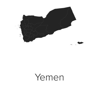 Yemen Harita Vektör Resimleri - Siluet, Taslak, Yemen Seyahat ve Turizm Haritası