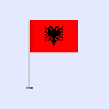İzole Arnavutluk Tablosu Kutup, Arnavutluk Bayrak Vektör Tasarımı Yazdırma ve İnternet İçin