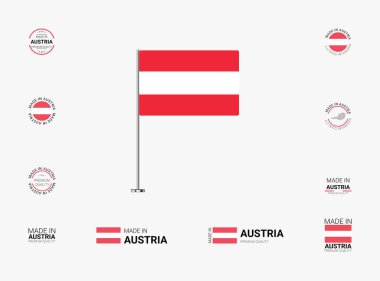 Avusturya pulu, bayrak, etiket, etiket, mühür, simge. Markalaşma ve Paketleme için Yaratıcı Tasarımlar