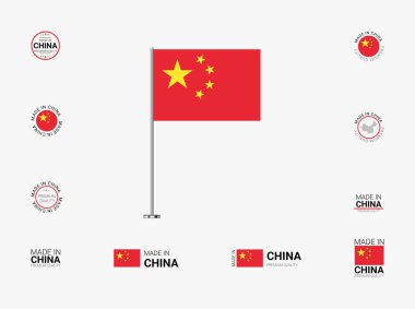 Çin pulu, bayrak, etiket, etiket, mühür, simge. Markalaşma ve Paketleme için Yaratıcı Tasarımlar