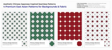 Authentic Chinese & Japanese Seamless Patterns | High-Quality East Asian Textile & Backgrounds clipart