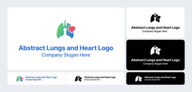 Soyut Akciğerler ve Kalp Logosu - Tıbbi ve Sağlık Markası