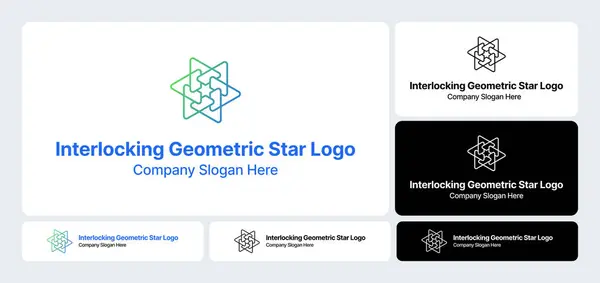 Birbirine Bağlı Geometrik Yıldız Logosu: Birleştirilmiş Modern Tasarım 