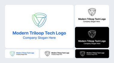 Modern Triloop Teknoloji Logosu: Kesme Kenarı için Üçlü Döngü Tasarımı