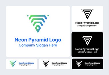 Neon Piramit Logosu: Canlı ve Fütürist Geometrik Sembol