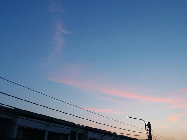 Blue Skies Evening Lights — Stock Photo, Image