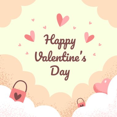 Sevgililer Günü konseptin kutlu olsun, düz dizaynlı şirin küçük kalpler.