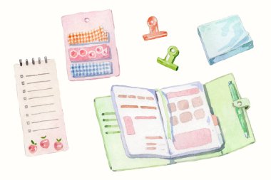 Suluboya kurşun günlük ögeleri koleksiyonu