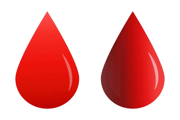 Red Blood Drop Vector Isolated White Background — Stockvektor
