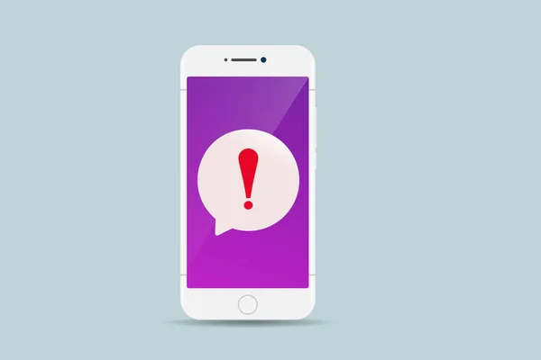 Alert Message Smartphone Notification Danger Error Alerts Phone Virus Problem — Wektor stockowy