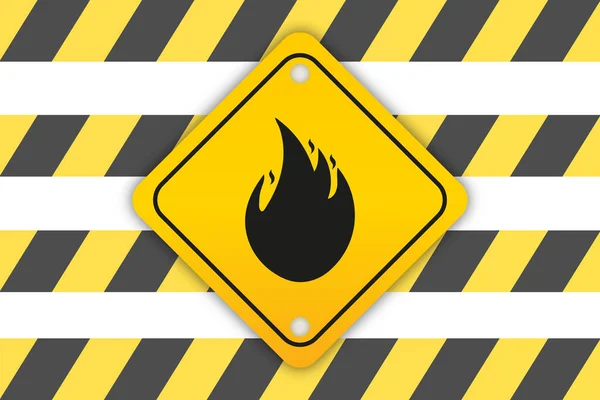 Fire Hazard Symbol Flat Vector Illustration — ストックベクタ