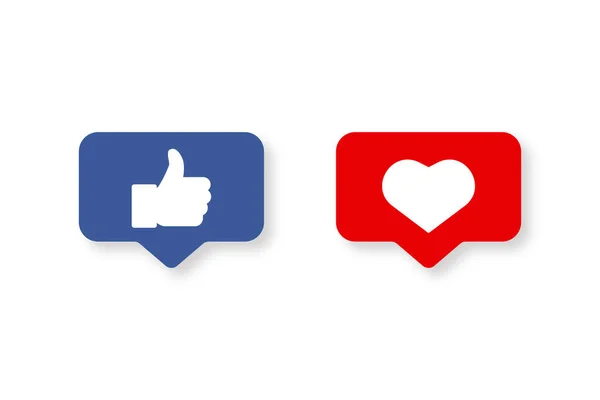Daumensymbol Und Herzform Social Media Vektordesign — Stockvektor