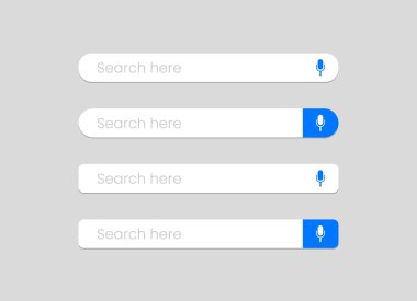 Podcast mikrofon simgesine sahip arama çubuğu kümesi