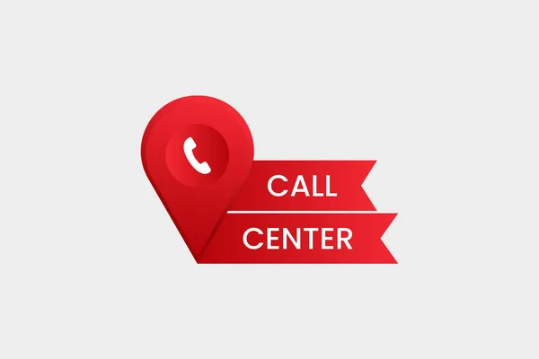 Call Center Standort Karte Pin Gps Zeiger Marker Symbol — Stockvektor