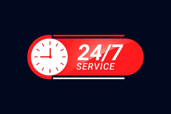 Stunden Und Tage Service Banner Mit Uhrenvektor Vektorgrafiken