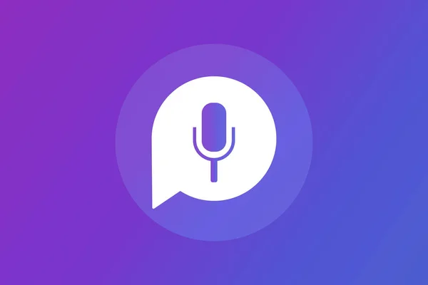 Bubble Chat Mit Podcast Logo Vektor Design lizenzfreie Stockillustrationen