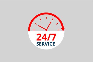 Saatli 24 saatlik servis tasarım vektörü